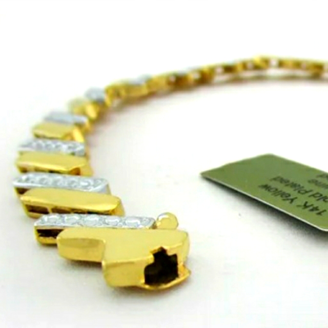 Genuine Diamond Bracelet 14k Yellow Gold